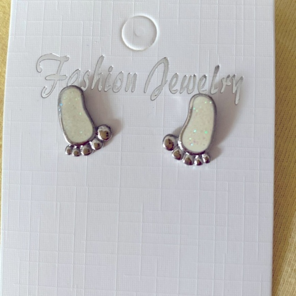 Baby feet stud earrings